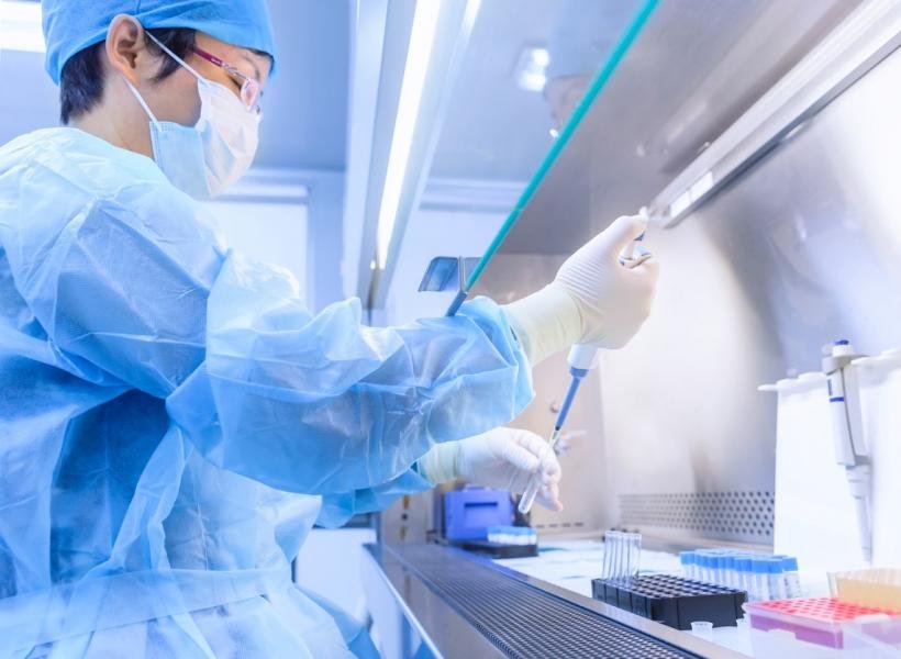 Laboratory specialist working with samples